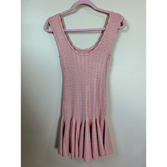 NEW NWT LoveShackFancy Maryanne Knit Mini Dress Pink Size XS - Picture 2 of 6